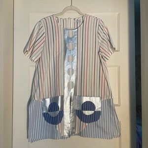 Madewell Multicolor Striped Tunic with Silver Detail Size L